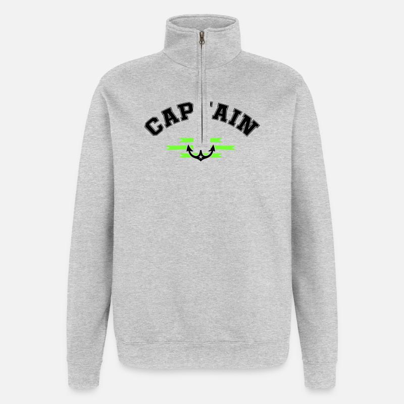 Anchor Captain - Quarter-Zip Sweatshirt - heather grey