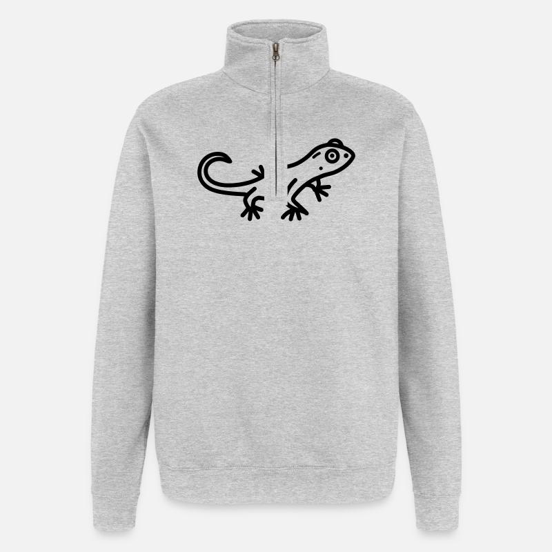 lizard - Quarter-Zip Sweatshirt - heather grey