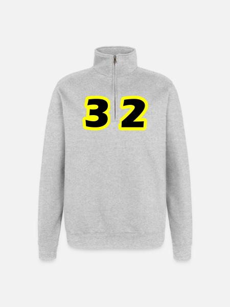 32 Number Symbol - Quarter-Zip Sweatshirt - heather grey
