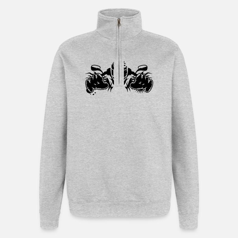 ride a motorcycle - Quarter-Zip Sweatshirt - heather grey