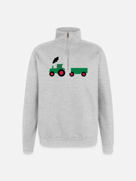 tractor anhaenger - Quarter-Zip Sweatshirt - heather grey