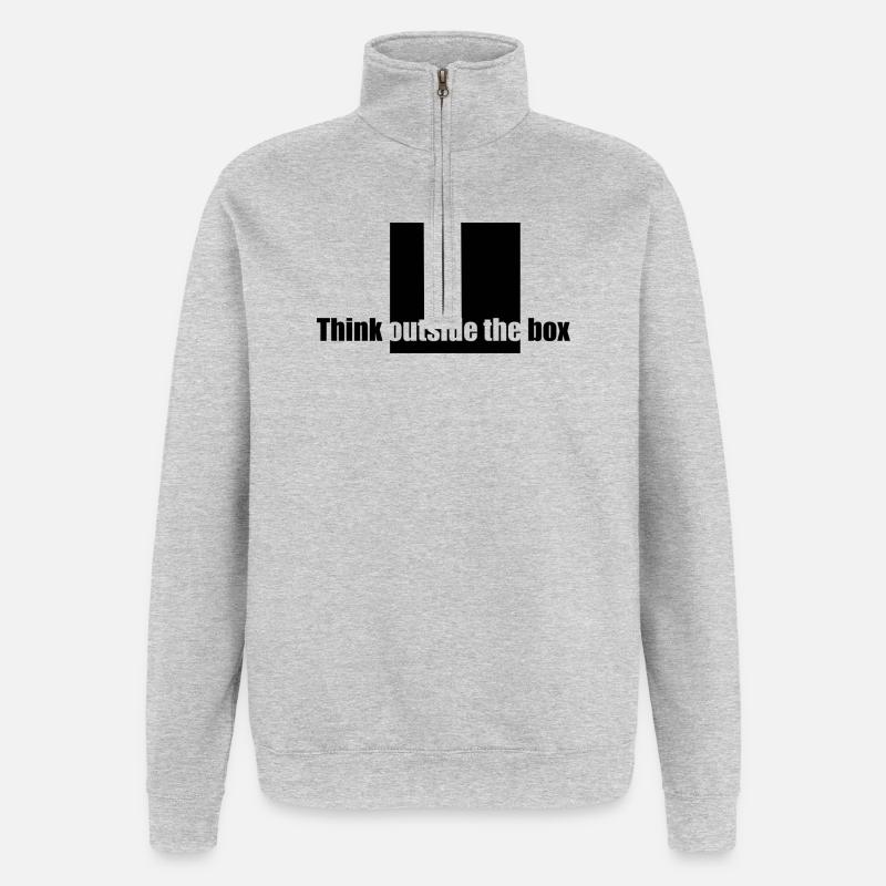 Think Outside The Box - Quarter-Zip Sweatshirt - heather grey