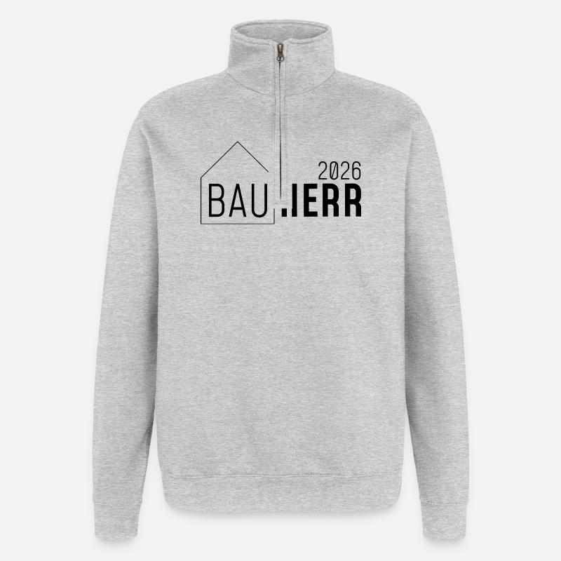 Constructeur avec maison 2026 - Sweat à zip 1/4 - gris chiné