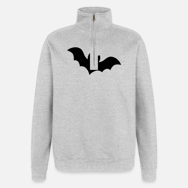 Bat - Quarter-Zip Sweatshirt - heather grey