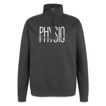 Stilvolles Design für Physiotherapeut - Quarter-Zip-Sweatshirt - Anthrazit - Vorne - AI Model Female 172 light (172cm) & AI Model Male 178 dark (178cm)