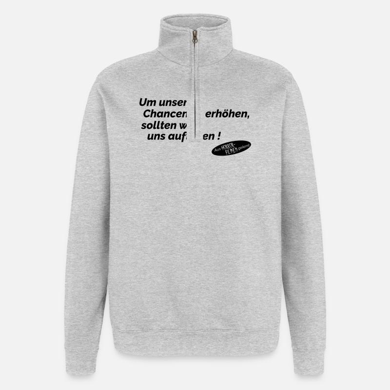 Chancen erhoehen - Quarter-Zip-Sweatshirt - Grau meliert