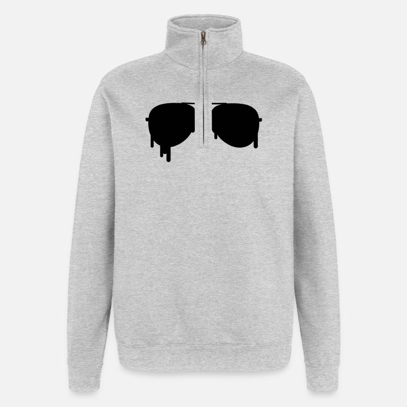 Pilot Goggles - Quarter-Zip Sweatshirt - heather grey