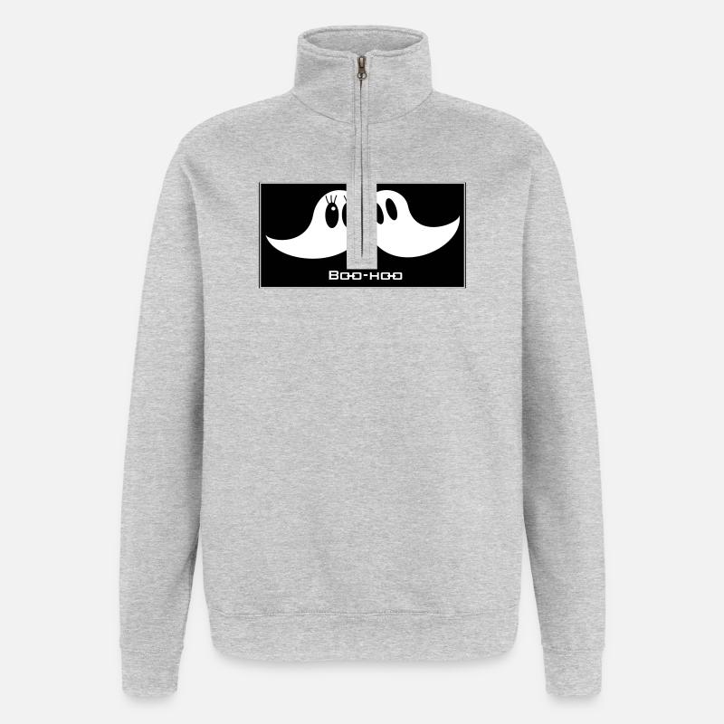 Des fantômes, ma chère - Sweat à zip 1/4 - gris chiné
