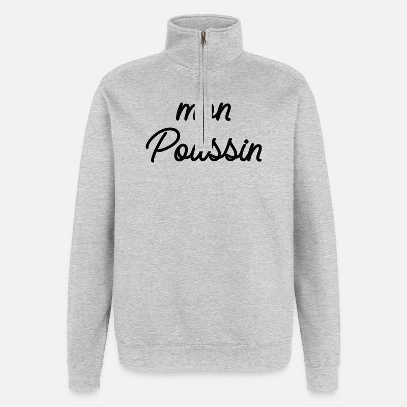 My Heart Script Pillow - Quarter-Zip Sweatshirt - heather grey