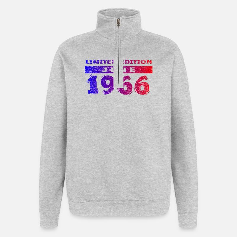 60e anniversaire Édition Limitée 06/1966 - Sweat à zip 1/4 - gris chiné