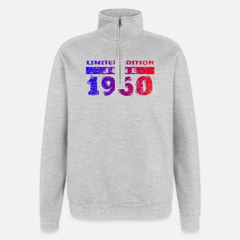 66e anniversaire Édition Limitée 06/1960 - Sweat à zip 1/4 - gris chiné