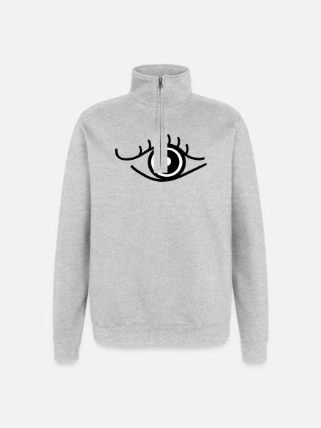 Auge_sw - Quarter-Zip-Sweatshirt - Grau meliert