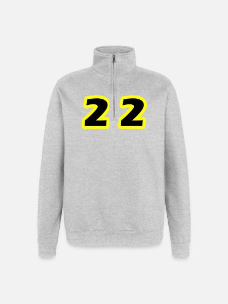 22 Number Symbol - Quarter-Zip Sweatshirt - heather grey