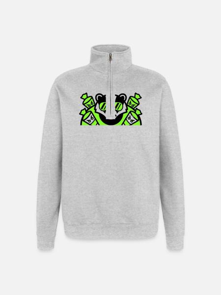 Badger Sugar Cones Logo - Quarter-Zip Sweatshirt - heather grey