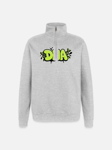 Graffiti de lettrage ADN - Sweat à zip 1/4 - gris chiné