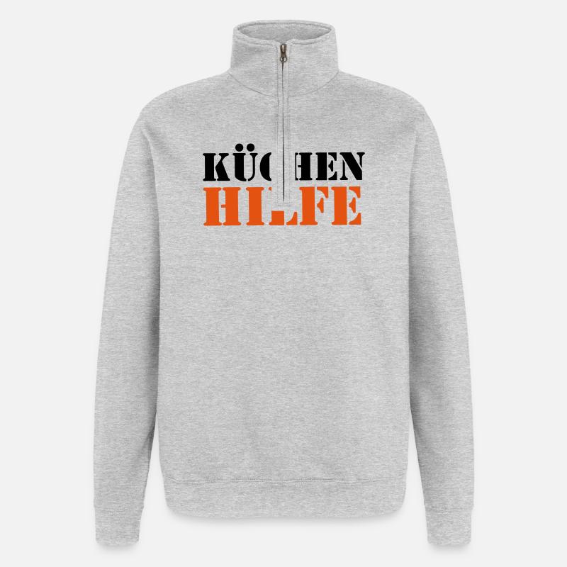 2541614 14760175 kuechenhilfe - Quarter-Zip-Sweatshirt - Grau meliert