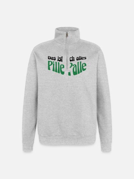 Pille Palle - Quarter-Zip-Sweatshirt - Grau meliert