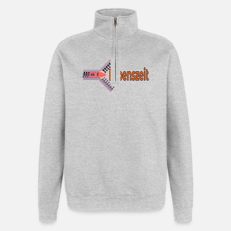 LEBENSZEIT ZEIT LEBEN - Quarter-Zip-Sweatshirt - Grau meliert
