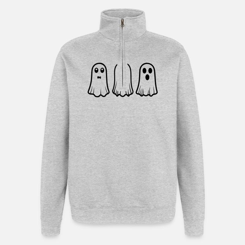 Alcool - Sweat à zip 1/4 - gris chiné