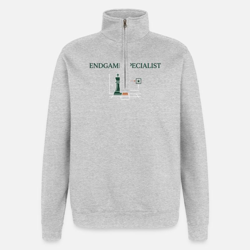 Chess Endgame Analysis and Advanced Strategy - Quarter-Zip Sweatshirt - heather grey