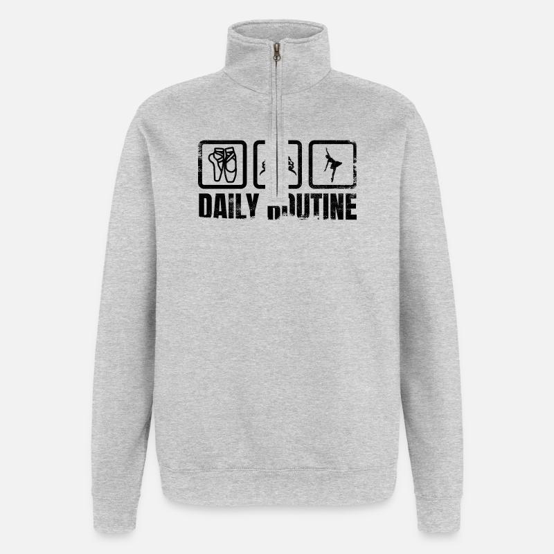 Ballet Dancer Daily Routine - Quarter-Zip Sweatshirt - heather grey