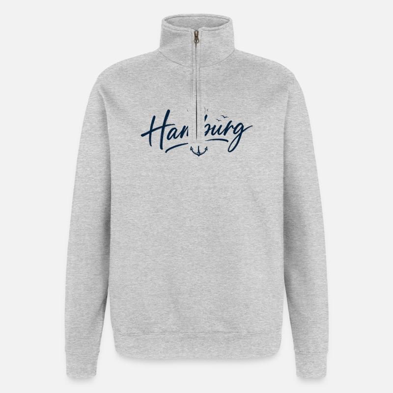 Hamburg Anker - Quarter-Zip-Sweatshirt - Grau meliert