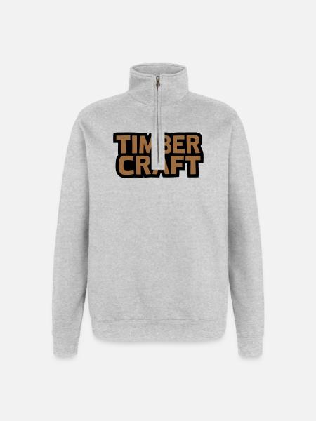 Timber Craft Lettering Logo - Quarter-Zip Sweatshirt - heather grey