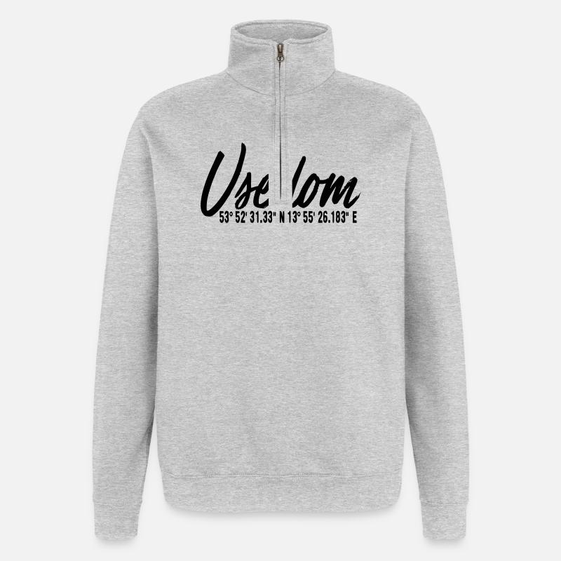 île usedom chemise - Sweat à zip 1/4 - gris chiné