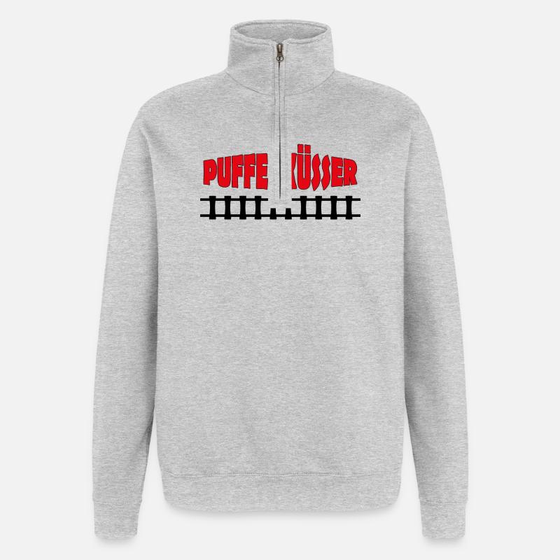 PUFFERKÜSSER - Quarter-Zip-Sweatshirt - Grau meliert