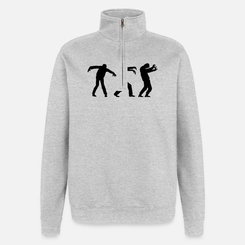 zombies - Quarter-Zip-Sweatshirt - Grau meliert