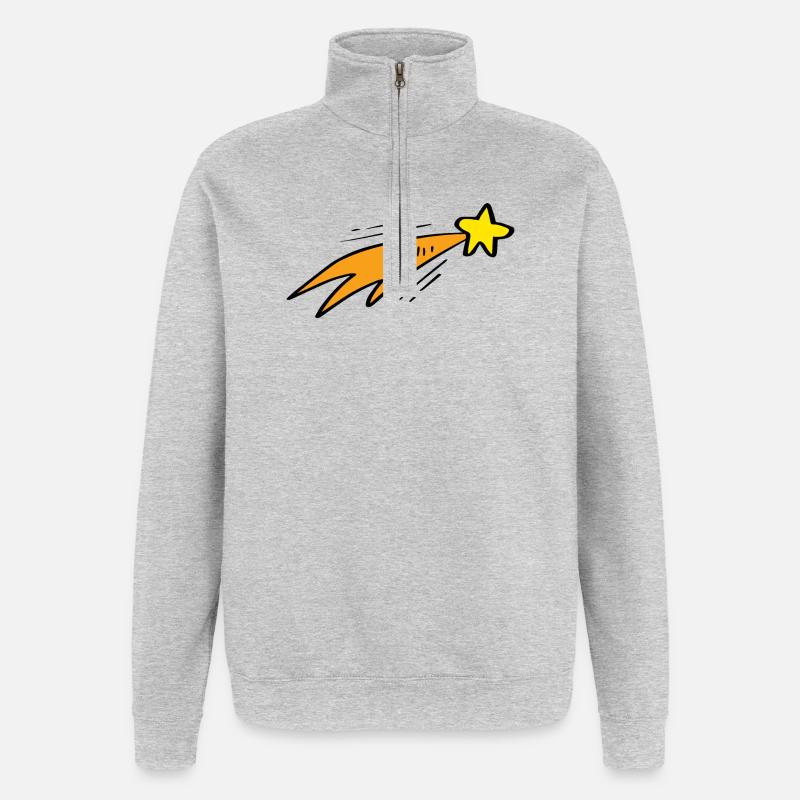 Star Trail Neon-Rakete - Quarter-Zip-Sweatshirt - Grau meliert