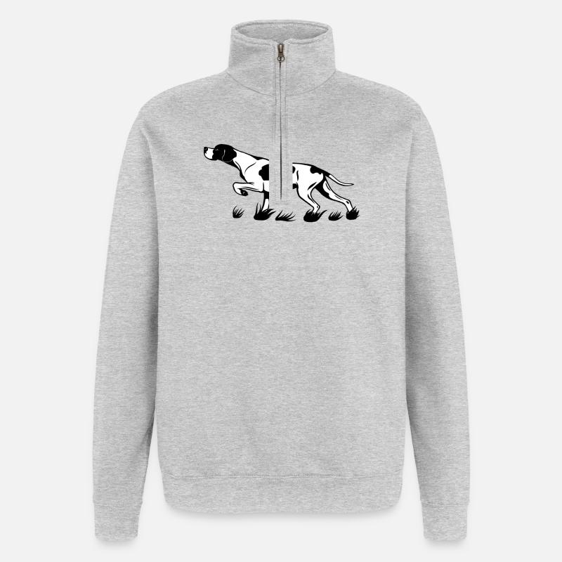 Pointer above - Quarter-Zip Sweatshirt - heather grey