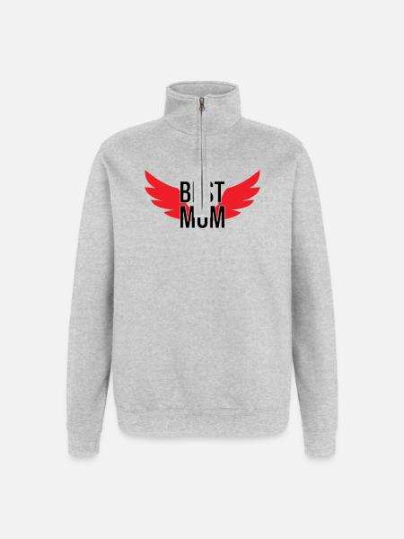 Best Mom - Mother's Day - Quarter-Zip Sweatshirt - heather grey