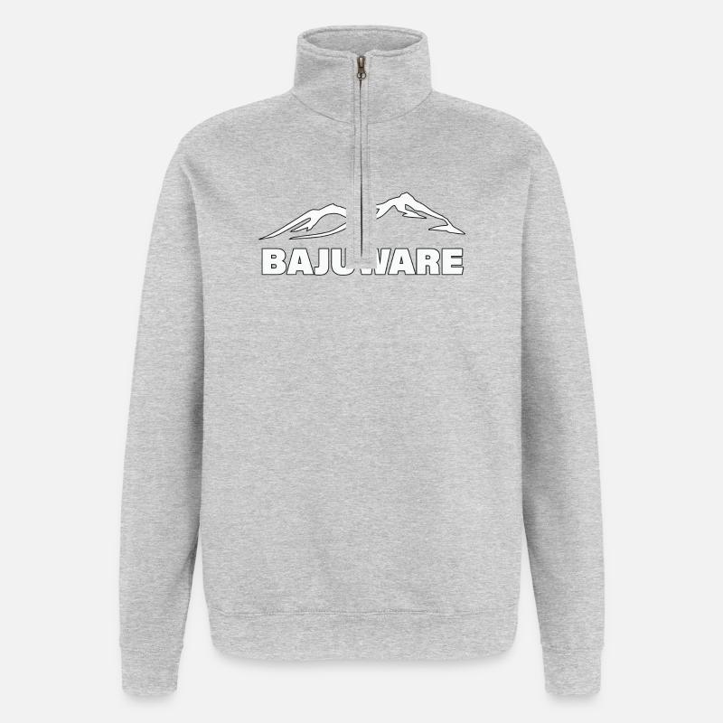BAJUWARE - Sweat à zip 1/4 - gris chiné