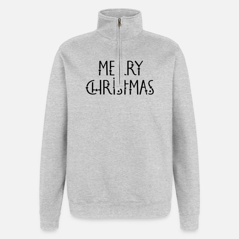 Joyeux Noël - Sweat à zip 1/4 - gris chiné