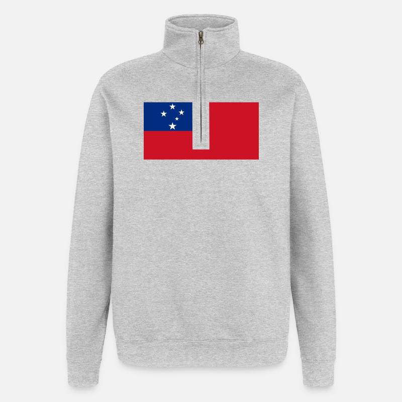 Samoa - Sweat à zip 1/4 - gris chiné