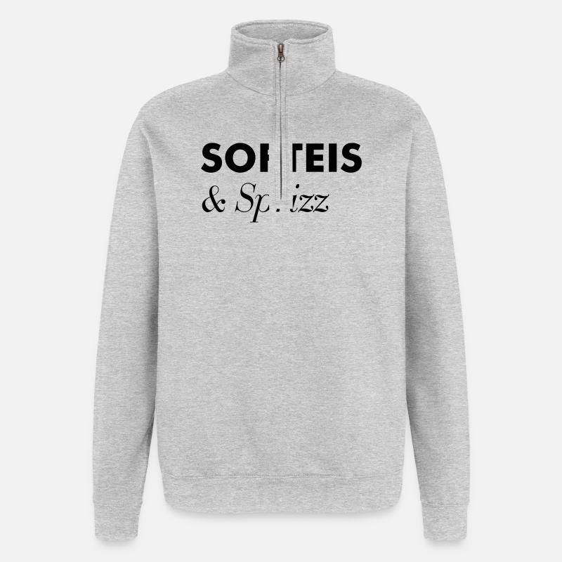 Softeis Sprizz Sommer Urlaub - Quarter-Zip-Sweatshirt - Grau meliert