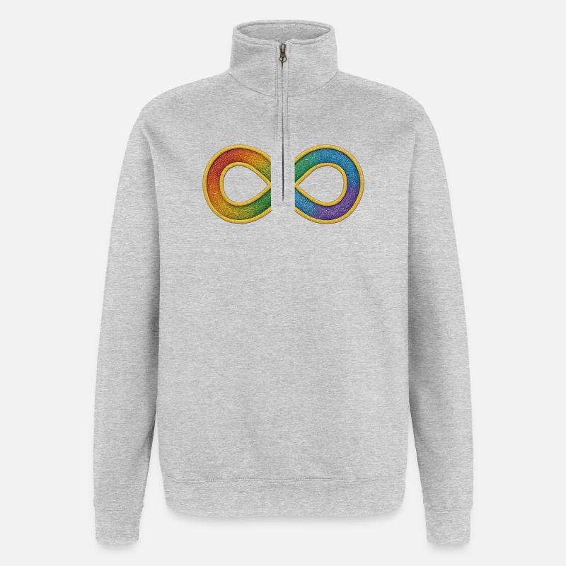 Rainbow infinity symbol for diversity - Quarter-Zip Sweatshirt - heather grey