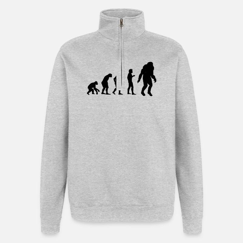Bigfoot Sasquatch Cache-cache Dictons - Sweat à zip 1/4 - gris chiné