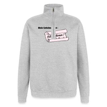 Secret - Quarter-Zip Sweatshirt - heather grey - Front - AI Model Female 172 light (172cm) & AI Model Male 178 dark (178cm)