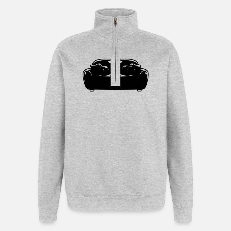 Silhouette de canapé Détendue Vector - Sweat à zip 1/4 - gris chiné