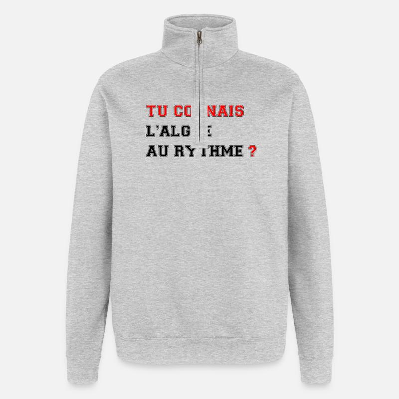 Tu connais l'algue au rythme ? - Sweat à zip 1/4 - gris chiné