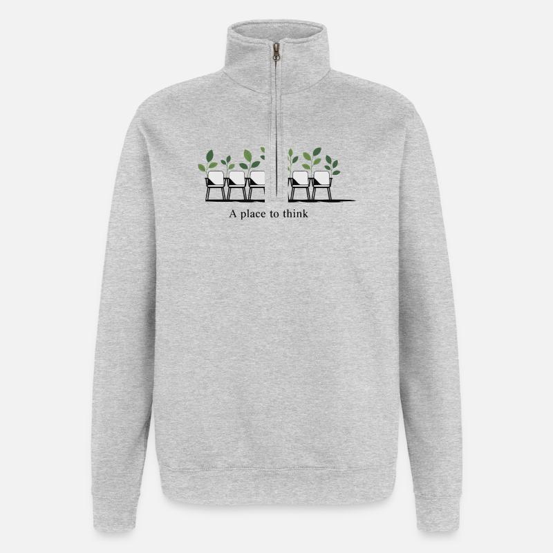 Verdant Thinkspace Chairs - Quarter-Zip Sweatshirt - heather grey