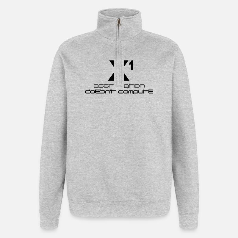 X hoch eins – aggregation doesn't compute - Quarter-Zip-Sweatshirt - Grau meliert