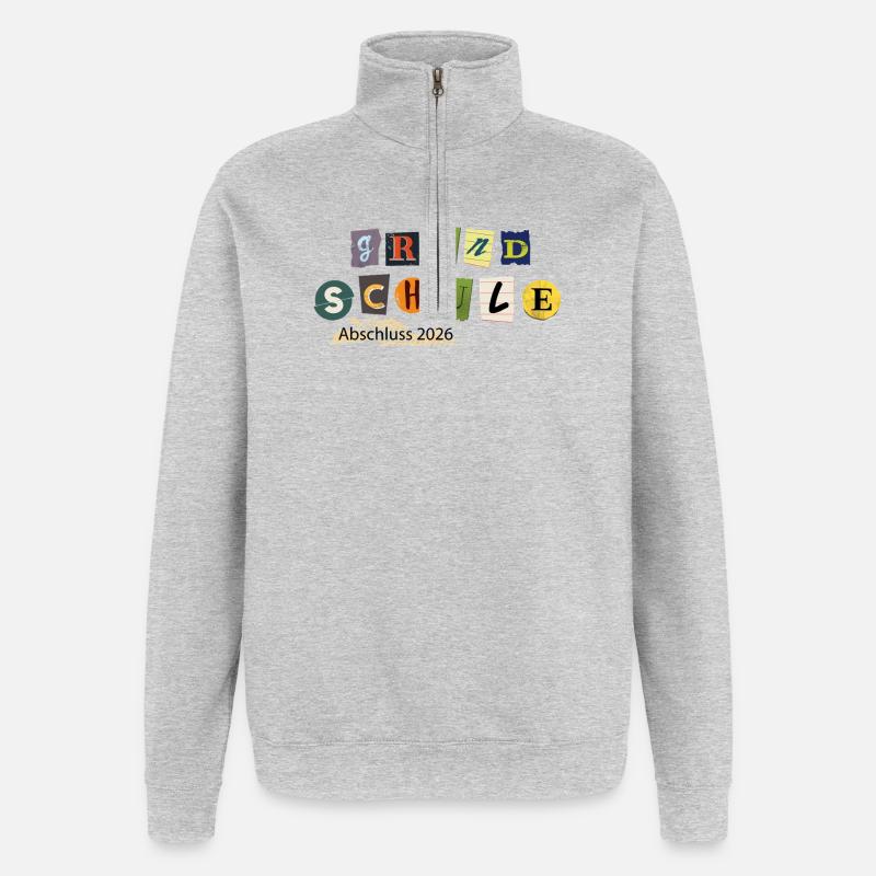 Schulabschluss 2026 - Quarter-Zip-Sweatshirt - Grau meliert