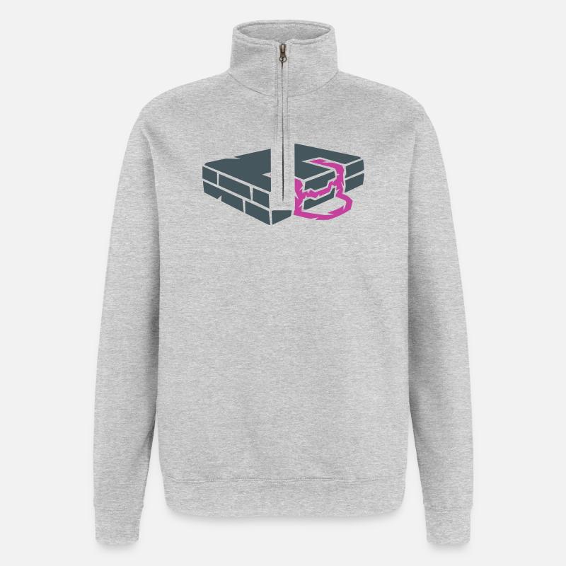 Bouldering Mat Crash Pad Climbing - Quarter-Zip Sweatshirt - heather grey