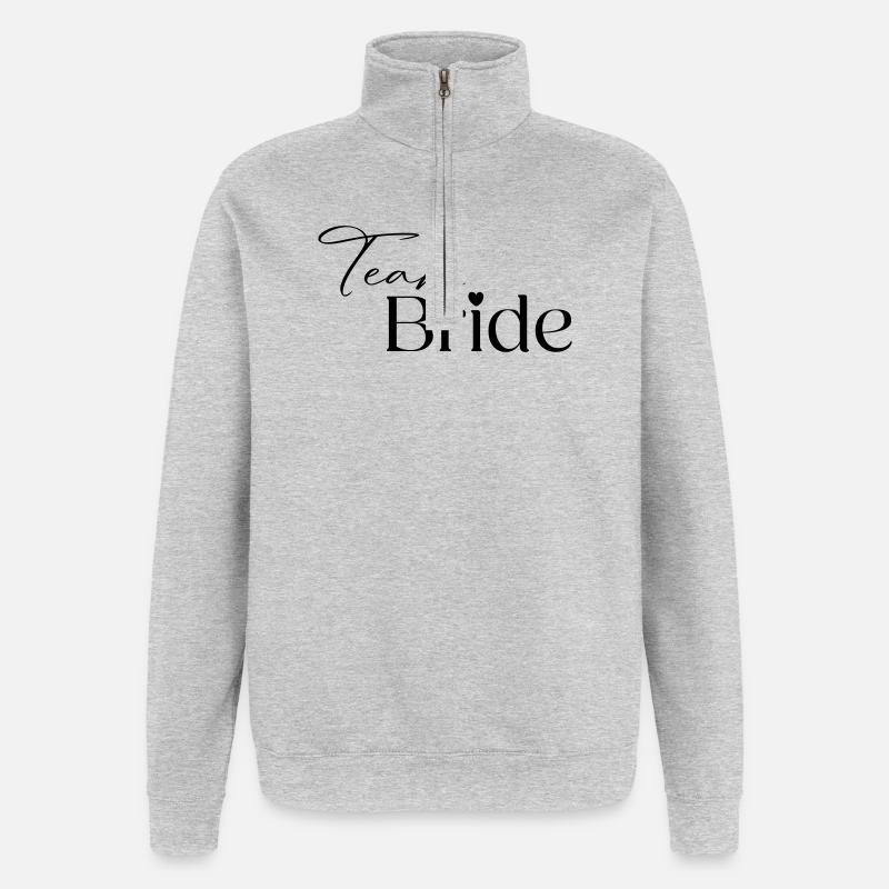 Team Bride - Quarter-Zip Sweatshirt - heather grey