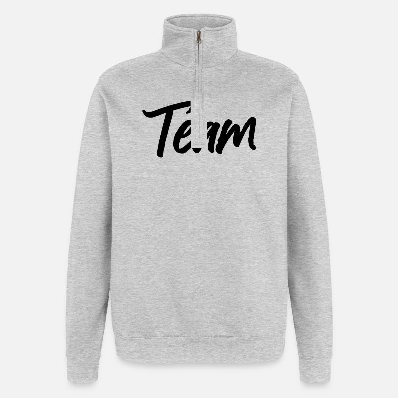 Team - Quarter-Zip-Sweatshirt - Grau meliert