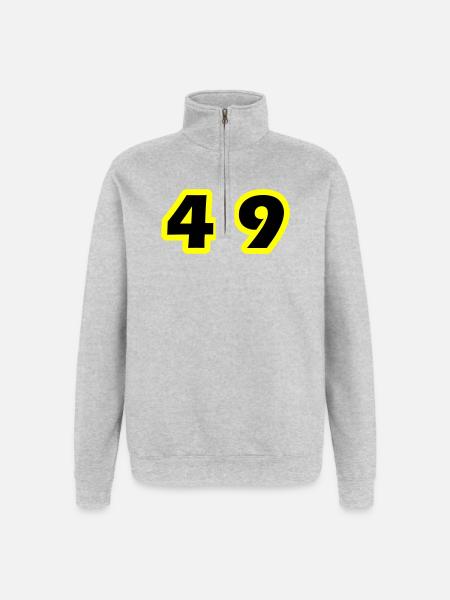 49 Number symbol - Quarter-Zip Sweatshirt - heather grey