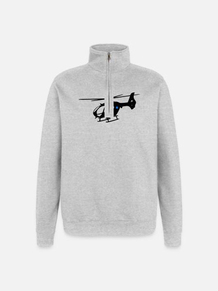 Notarzthubschrauber - Quarter-Zip-Sweatshirt - Grau meliert